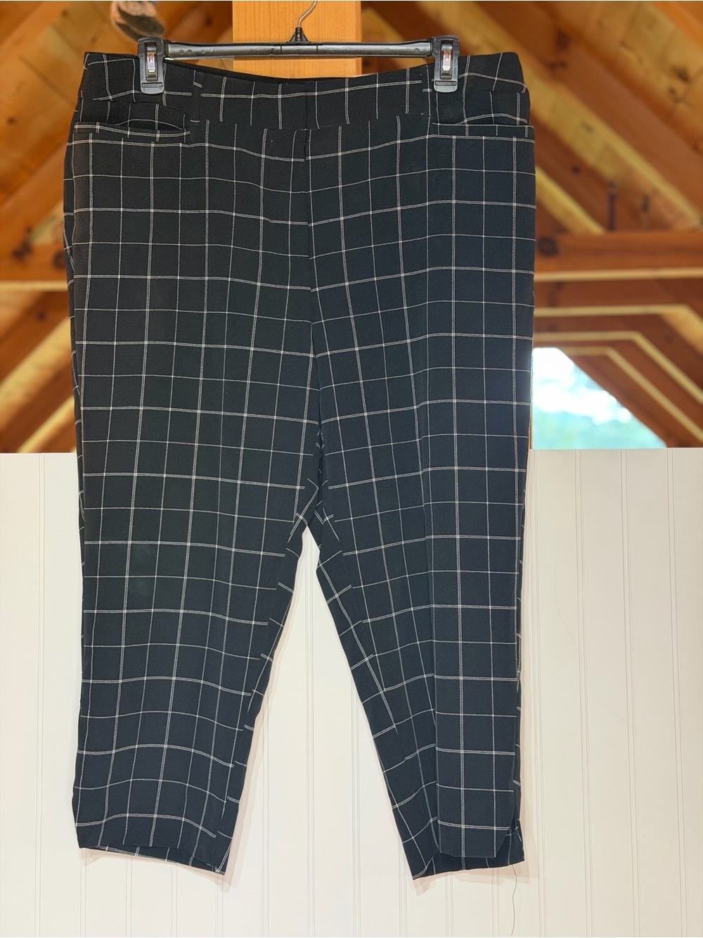 Black Windowpane Dress Pants